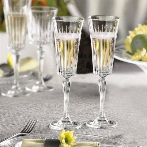 Rcr Timeless 6-Piece Champagne Flute Glass Set, 210ml, White