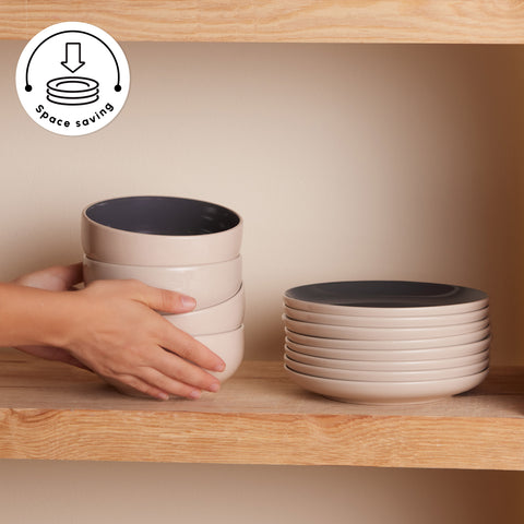 Karaca Terra 36-Piece Dinner Set for 8 People, Anthratice