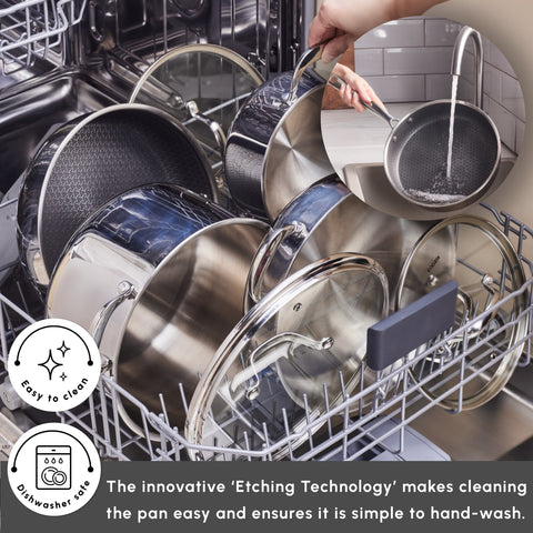 Karaca 3Ply Stainless Steel Sparkle 7-Piece Non-Stick Induction Cookware Set, Silver