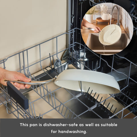 Karaca Swiss Crystal Almond Cream Non-Stick Induction Stainless Steel Handle Pan, 32cm, Cream