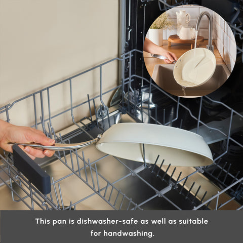 Karaca Swiss Crystal Almond Cream Non-Stick Induction Stainless Steel Handle Pan, 22cm, Cream