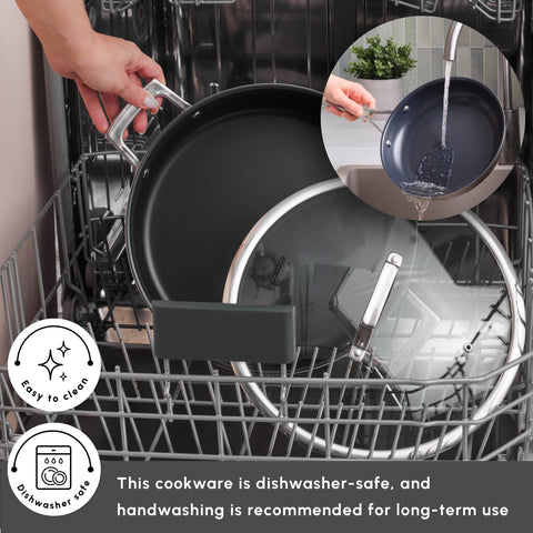 Karaca Plasma Steel 3Ply Non-Stick Induction Shallow Casserole, 30cm, Silver