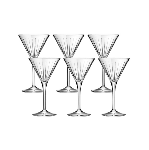 RCR Timeless 6-Piece Martini Glass Set, 210ml, Clear