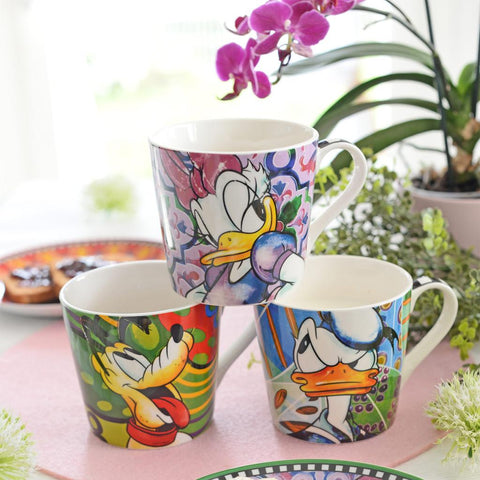 Egan F&E 6-Piece Bone China Espresso Turkish Coffee Cup Set for 6 People, 90ml, Multi