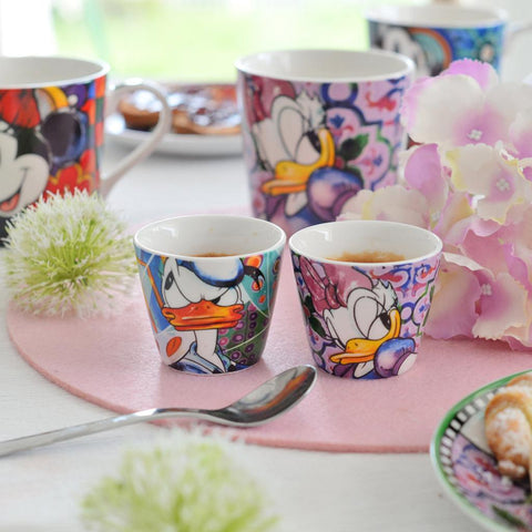 Egan F&E 6-Piece Bone China Espresso Turkish Coffee Cup Set for 6 People, 90ml, Multi