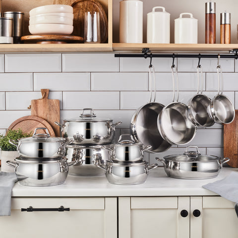 Karaca Emirgan Stainless Steel Stockpot with Lid, 22cm, Silver