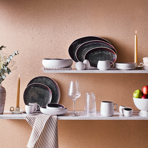 Karaca Earth Collection New Galactic Reactive Glaze Pasta Bowl, 21cm, White