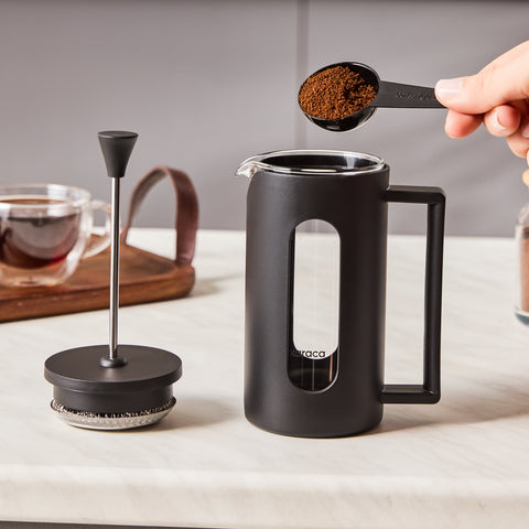 Karaca Leya Glass French Press, 350ml, Black