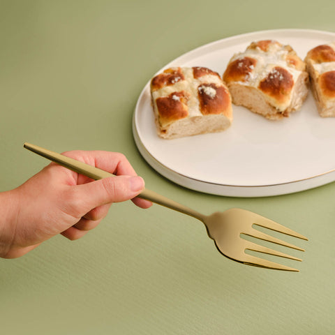 Karaca Orion 7-Piece Stainless Steel Serving Set, Matte Gold