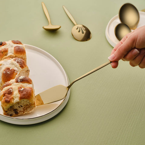 Karaca Orion 7-Piece Stainless Steel Serving Set, Matte Gold