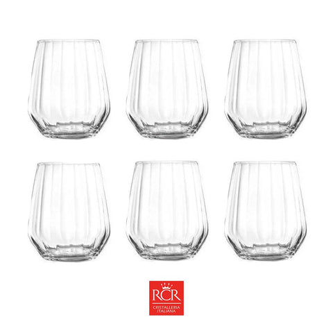 Rcr 6-Piece Optiq Highball Glass Set, 430ml, Clear