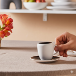 Karaca Earth Collection New Galactic 2-Piece Reactive Glaze Espresso Turkish Coffee Cup Set, 100ml, White