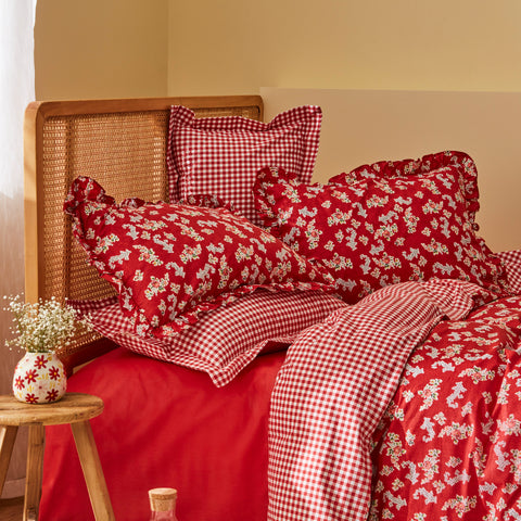 Karaca Carlo Duvet Cover Set, Double, Red