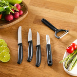 Dr.Inox Forces 5-Piece Stainless Steel Knife Set, Black