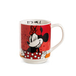 Egan Italy Mickey Mouse Minnie Stackable Ceramic Mug, 350ml, Red