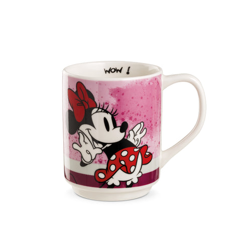 Egan Italy Mickey Mouse Minnie Stackable Ceramic Mug, 350ml, Pink