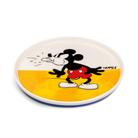 Egan Italy Mickey Mouse I am Porcelain Dessert/Side Plate, 20cm, Yellow