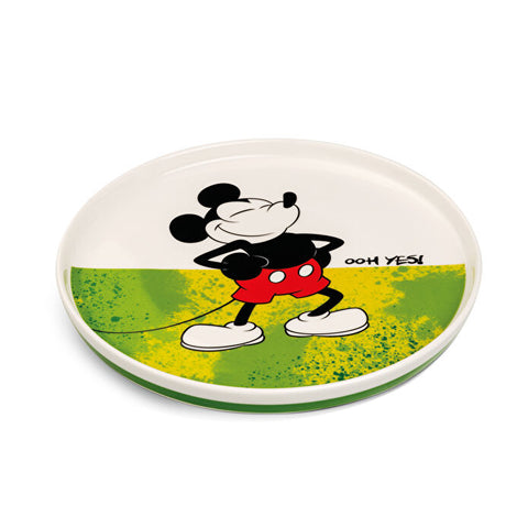 Egan Italy Mickey Mouse I am Porcelain Dessert/Side Plate, 20cm, Green