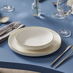 Karaca Streamline Sunset 24-Piece Bone China Dinnerware Set for 6 People, Gold