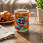 Egan Disney Stitch Stackable Porcelain Mug, 350ml, Orange