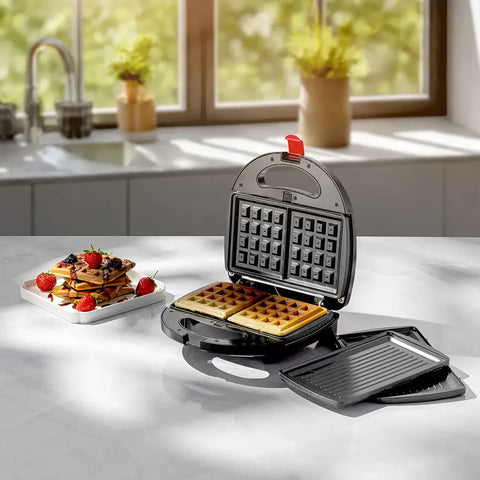 Homend Toastbuster 1325H Removable Plate Toast & Waffle Maker, 750W, Black