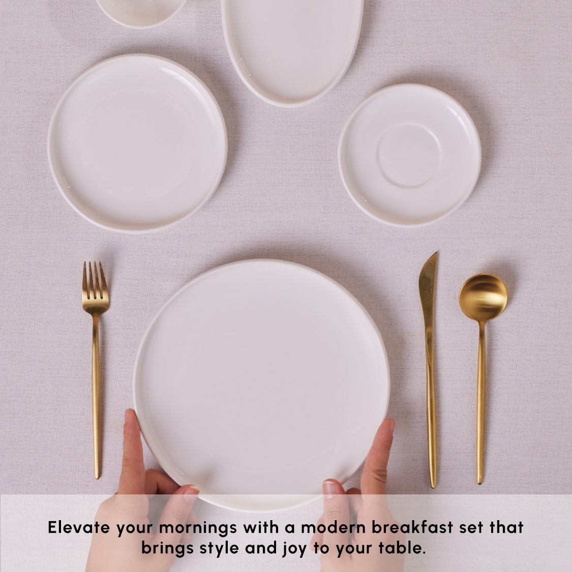 Karaca Stream Pure Cordelia 20-Piece Porcelain Serveware Set for 6 Peo