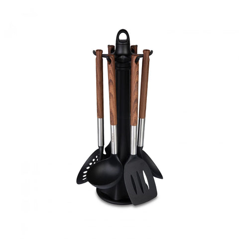 Karaca North Star 6 Piece Kitchen Utensil Set with Stand, Multi