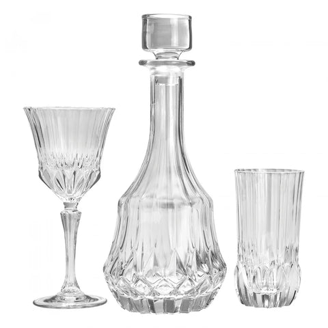 Karaca Florence 25 Piece Crystal Glass Set for 12 People, Clear