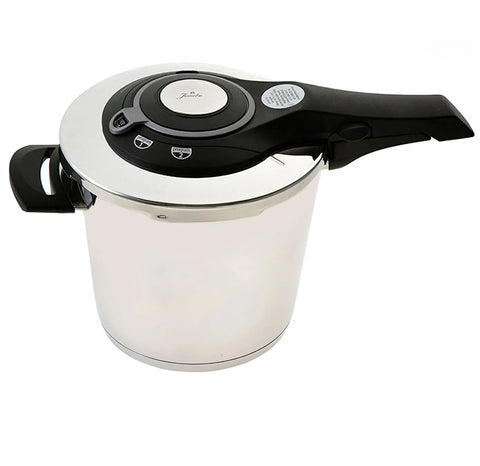 Jumbo Procook 4-Piece 4+6 L Stainless Steel Pressure Cooker, Silver