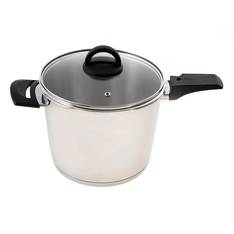 Jumbo Procook 4-Piece 4+6 L Stainless Steel Pressure Cooker, Silver