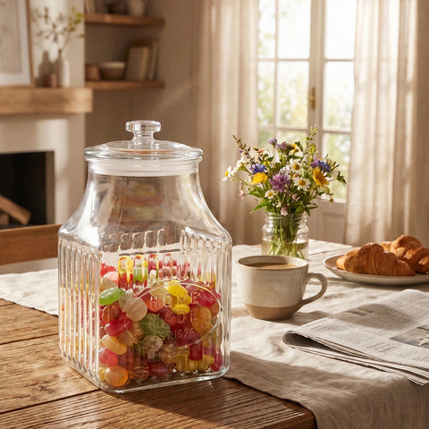 Karaca Chesta Glass Storage Jar, 3200ml, Clear