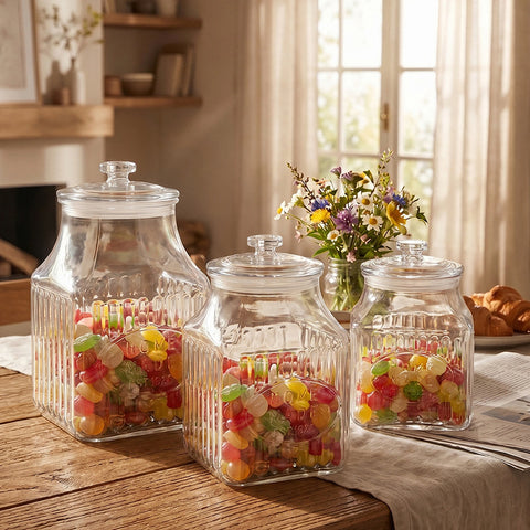 Karaca Chesta Glass Storage Jar, 3200ml, Clear