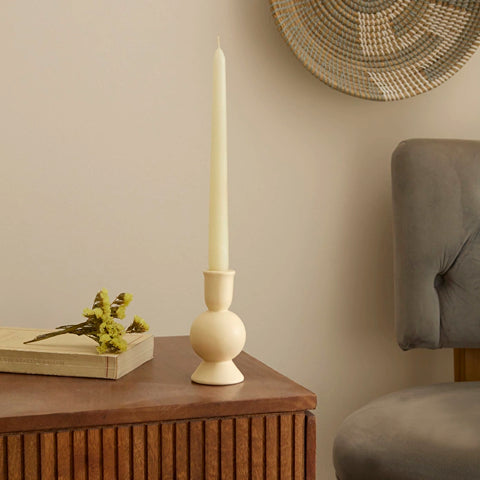 Karaca Home Enna Candlestick, 6,5x6,5x13cm, Beige