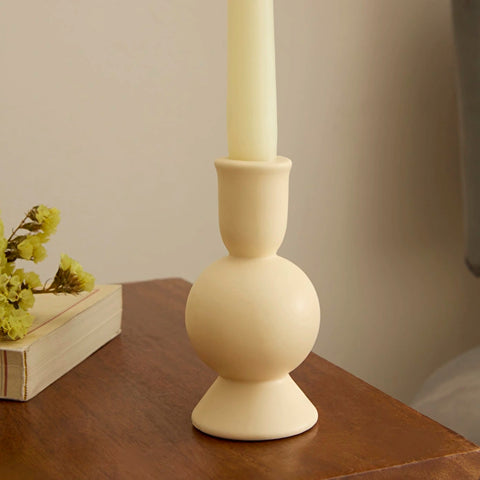 Karaca Home Enna Candlestick, 6,5x6,5x13cm, Beige
