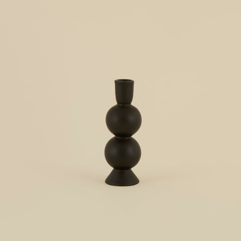 Karaca Home Enna Candlestick, 6x6x17,5cm, Black