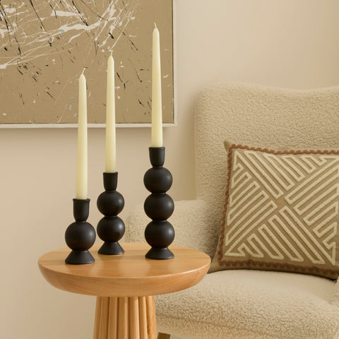 Karaca Home Enna Candlestick, 6x6x17,5cm, Black
