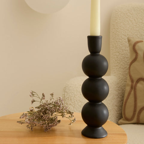 Karaca Home Enna Candlestick, 7x6x23,2cm, Black