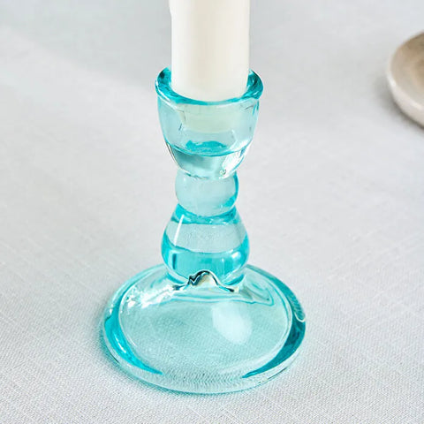 Karaca Marine Glass Candle Holder, 6x9cm, Turquoise