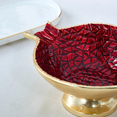 Karaca Tina Decorative Snack Bowl, 29x19cm, Gold