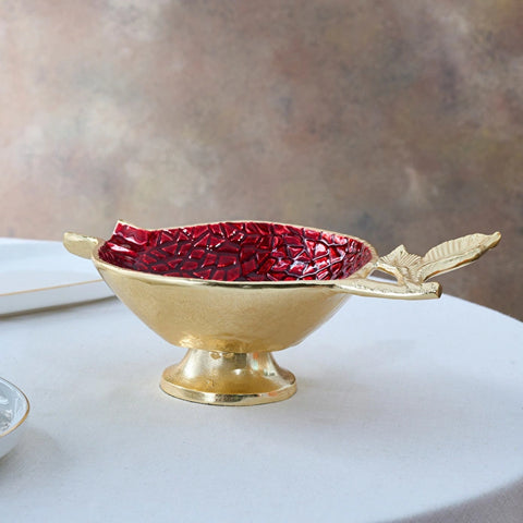 Karaca Tina Decorative Snack Bowl, 29x19cm, Gold