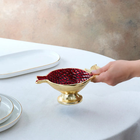 Karaca Tina Decorative Snack Bowl, 23x13cm, Gold