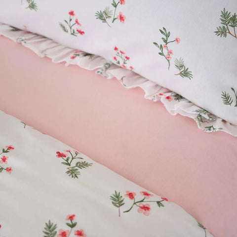 Karaca Silvie 100% Turkish Cotton Duvet Cover Set, Single, Red