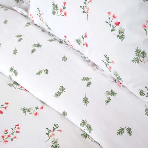 Karaca Silvie 100% Turkish Cotton Duvet Cover Set, Single, Red