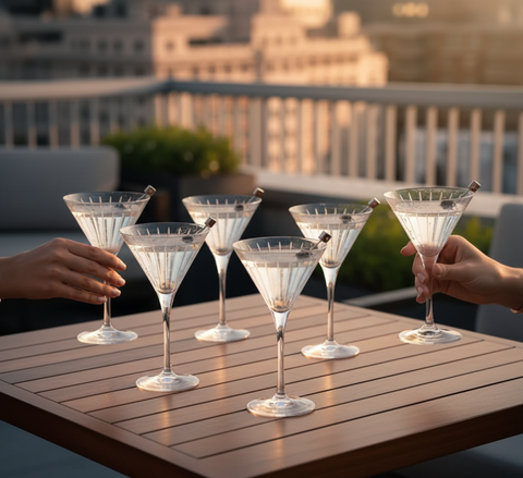 RCR Timeless 6-Piece Martini Glass Set, 210ml, Clear