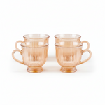 Karaca Maya 4-Piece Glass Tea Cup Set for 4 People, 200ml, Amber