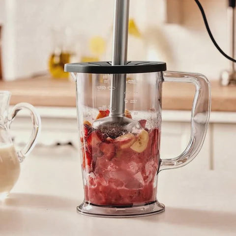 Karaca Mastermaid ProSteel Glass 8 in 1 Food Processor, 2500W, Rosegold