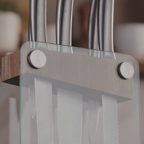 Karaca Venus 6 Piece Knife Block Set, Silver