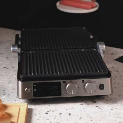 Karaca Compact Steel Pro Sear and Grill Inox 2008 Grill and Sandwich Toaster, 2000W