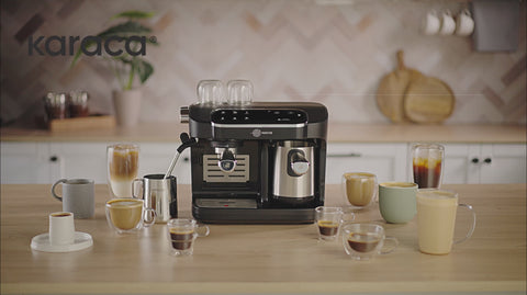 Karaca Hatır Perfetto Espresso and Turkish Coffee Machine, 1900W, 1,8L, Inox