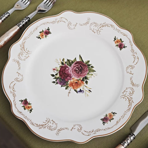 Karaca Forever Bone China Antique 24-Piece Dinner Set for 6 People, Multi